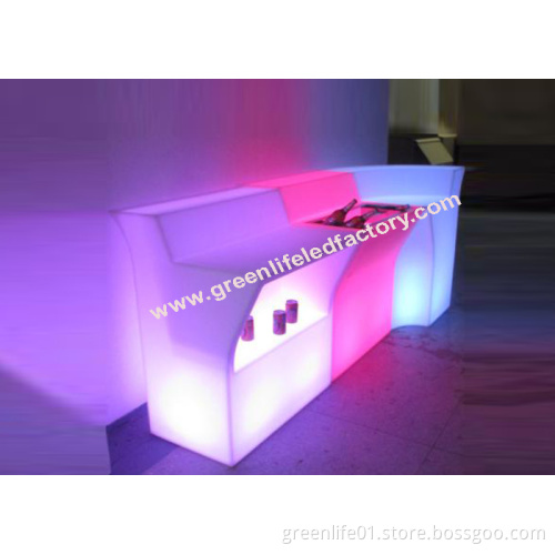 Glowing LED Bar Counter with Middle Open, Plastic LED Furniture